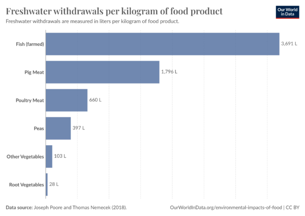 Vanduo per produktą augalinis maistas